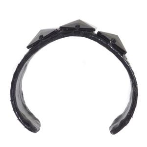 GIGIChic Black Snakeskin Leather Cuff Bracelet